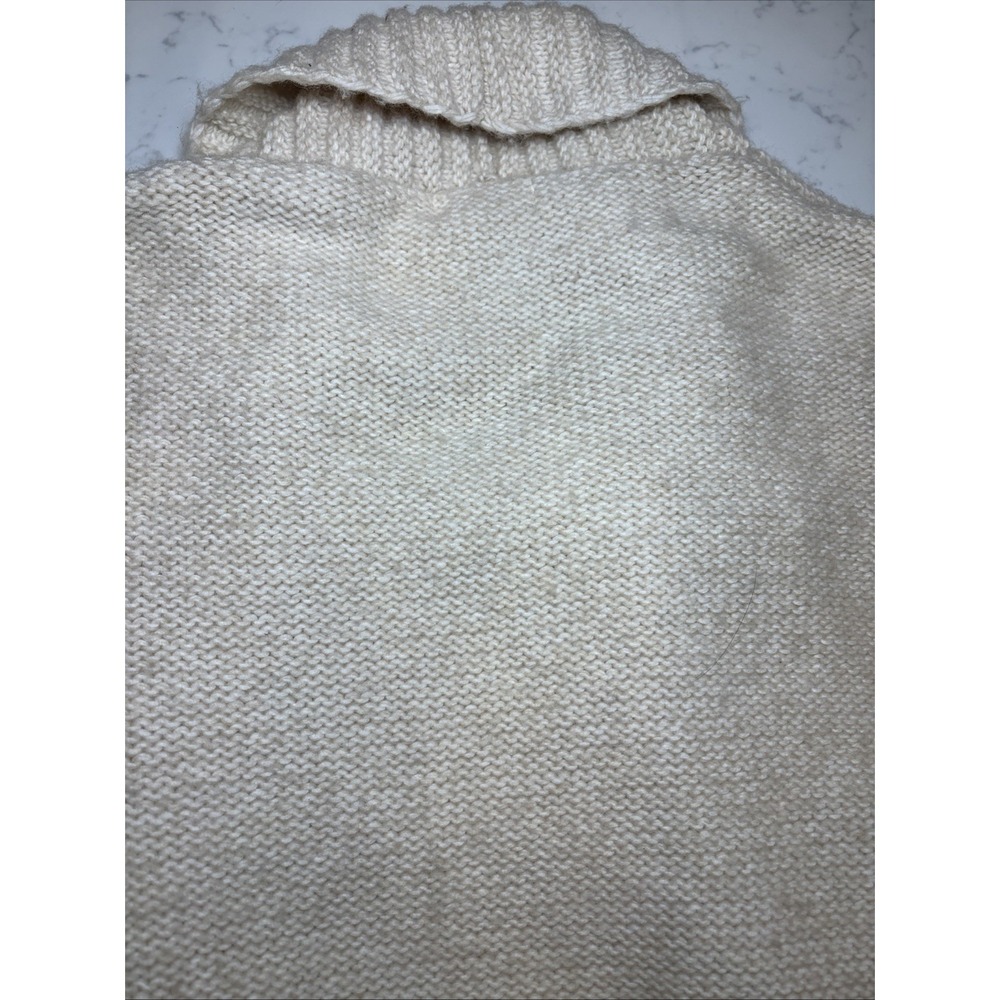 Chunky Knit Cardigan Sweater "Little Lies" Ribbed Boho Cozy Ivory Women's S/M - Picture 7 of 10